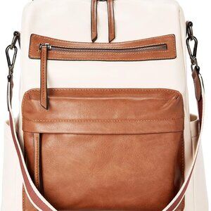 Women's Vegan Leather Backpack Large Multi-Compartment Convertible Purse
